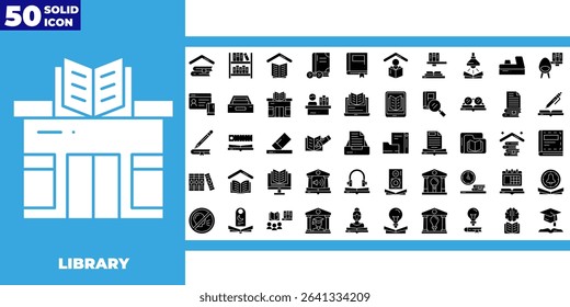 Education set of web icons in glyph style