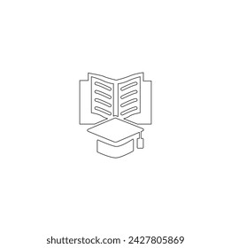   Education set of web icons in line style.  Vector illustration. Education line icons. Graduation cap, Instructions and Presentation. Simple Set of Business Presentation Related Vector Line Icons. 