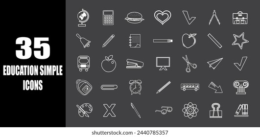 Education set of web icons in line style. school. simple icons.