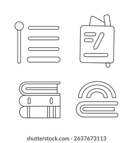 Education set of web icons in line style. Learning icons for web and mobile app. E-learning, video tutorial, knowledge, study, school, university, webinar, online education. Vector illustration