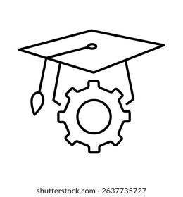 Education Setting Line Icon. E-learning, Education, Teaching, Online Study Icons Editable Stroke Vector Illustration