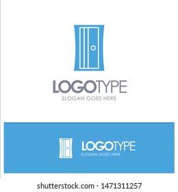 Education, Sharpener, Tool Blue Solid Logo with place for tagline. Vector Icon Template background