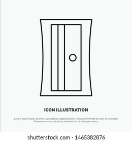 Education, Sharpener, Tool Line Icon Vector. Vector Icon Template background