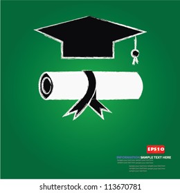 Education sign on blackboard background,Vector