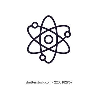 Señal de educación. Símbolo vectorial dibujado en estilo de línea de moda. Perfecto para aplicaciones móviles, tiendas online, tiendas, anuncios, UI. Trazo editable. Icono de línea de átomo aislado 