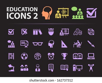 Education Silhouette Icons 2. 