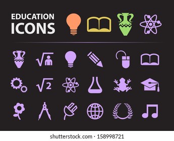 Education Silhouette Icons.