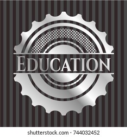 Education silvery emblem