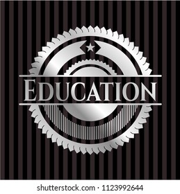 Education silvery shiny badge