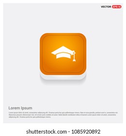 Education simple Icon Orange Abstract Web Button