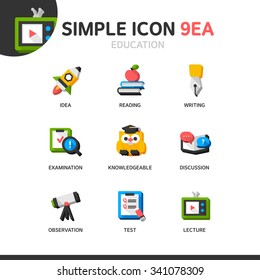 Education Simple Icon Set