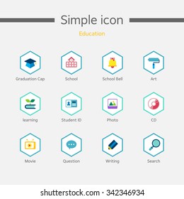 education simple icon set