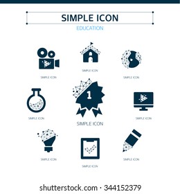 Education Simple Icon Set
