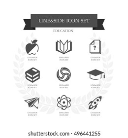 education Simple icon set