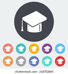 Education. Single flat icon on the circle. Vector illustration.