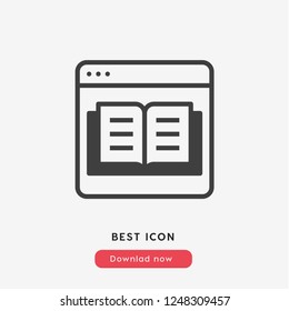 education site icon vector. Information website symbol. Linear style sign for mobile concept and web design. door symbol logo illustration. vector graphics - Vector.