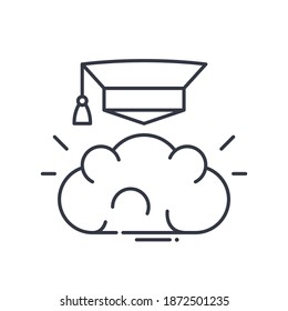 Education skills image icon, linear isolated illustration, thin line vector, web design sign, outline concept symbol with editable stroke on white background.
