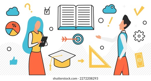 Education skills knowledge. Academic education degree, study graduation vector simple illustration