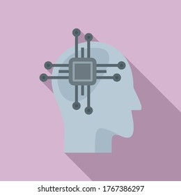 Education smart brain icon. Flat illustration of education smart brain vector icon for web design