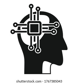 Education smart brain icon. Simple illustration of education smart brain vector icon for web design isolated on white background