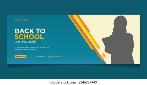 Education social media cover and web banner template