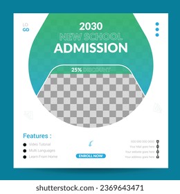 Education Social Media post, vector file layout template
