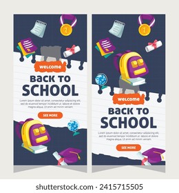 Education social media stories design template