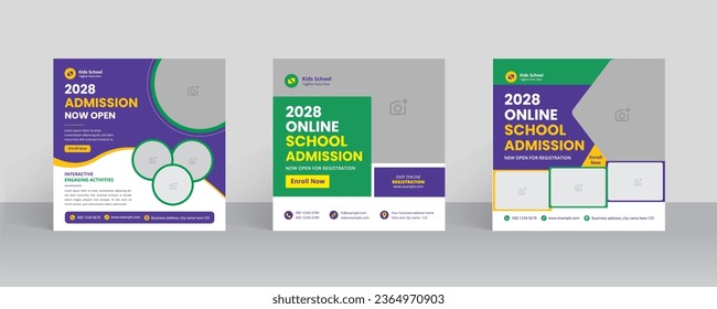 Education social media template and web banner design