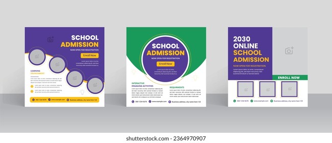 Education social media template and web banner design