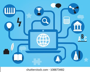 Education in the social network - vector illustration