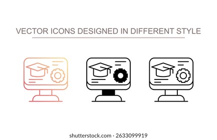 Education Software icon design with white background stock illustration