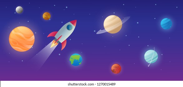 educación del sistema solar en el espacio con el sol y el planeta mercurio, el veno, la tierra, la médula, el jupiter, el saturn, el urano, el neptune vectorial ilustración del diseño