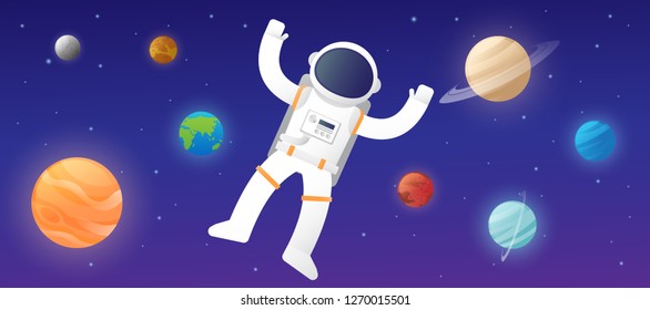 education of solar system on the space with the sun and planet mercury, venus, earth, mars, jupiter, saturn, uranus, neptune vector design illustration