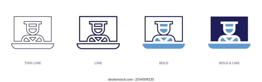 Education solutions icon in 4 different styles. Thin Line, Line, Bold, and Bold Line. Duotone style. Editable stroke.
