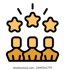 El vector de contorno del icono del personal de educación. Oficina de capacitación. Color plano de la reunión del seminario