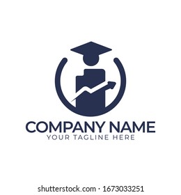 Education Statistic Logo Design Template. Modern Digital Logo Design for Course, Academy, and Education Organization