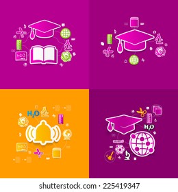 Education sticker infographic