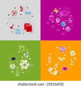 Education sticker infographic