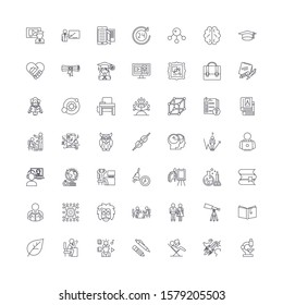 Education structure linear icons, signs, symbols vector line illustration set