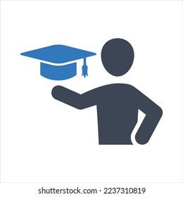 Education student icon vector graphic illustration