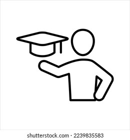 Education student icon vector graphic illustration