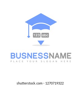 Education student logo. Learning vector with eye glass, toga symbol and people. This Graphic is suitable for education, learning, book, teacher, collage, school, university, children and parent.