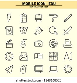 education, student, school, study, learning, children, experiment, mobile icon, line icon, illustration