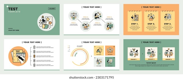 Education. Students studying hard and taking exams. web page, flyers template. cute log icon style character.