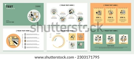 Education. Students studying hard and taking exams. web page, flyers template. cute log icon style character.