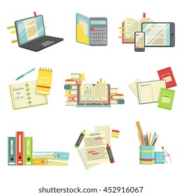 Education And Studies Related Illustrations Set