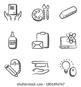 Education and Study Doodle Icons Pack 
