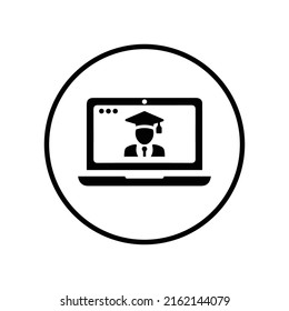 Education, study, graduation icon. Black vector EPS