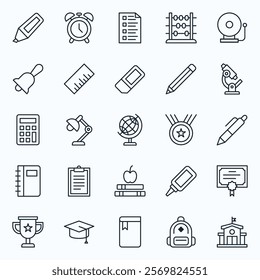 EDUCATION AND STUDY ICON SET