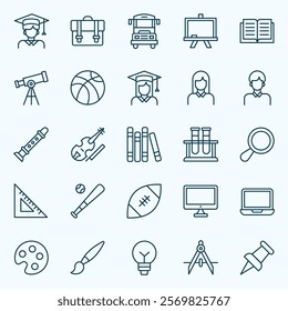 EDUCATION AND STUDY ICON SET